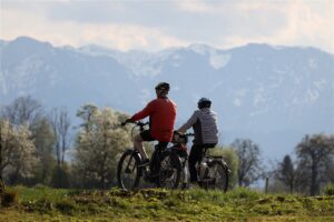 A Couple Biking