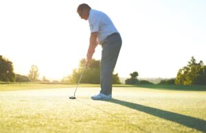 A Man Golfing