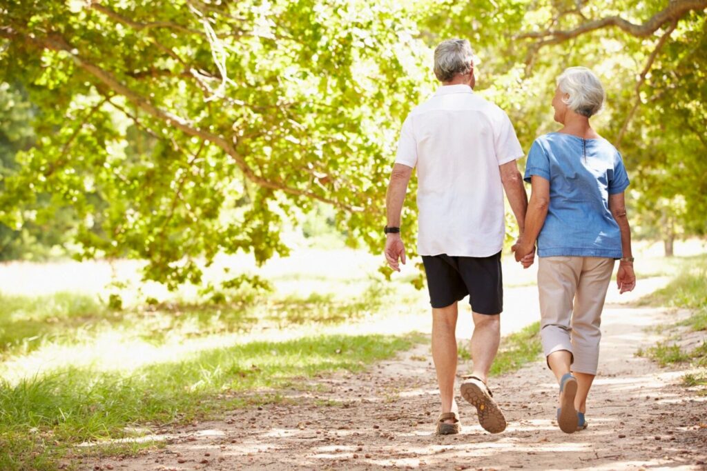 A couple walking