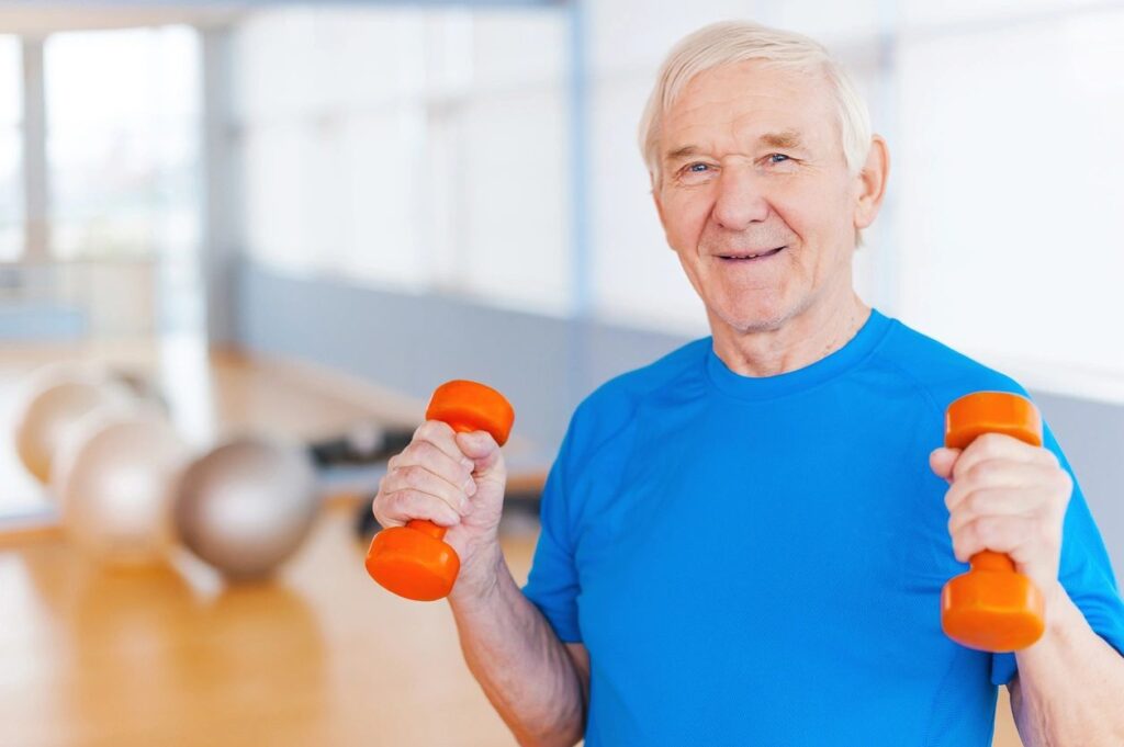 man with weights