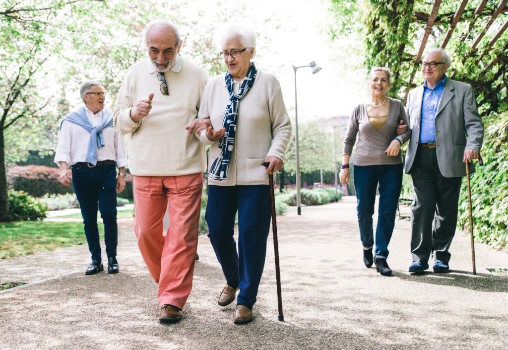 seniors walking